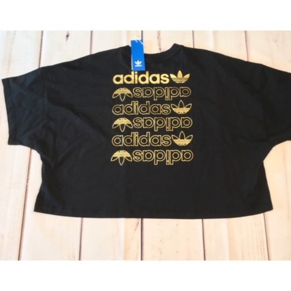 New adidas black / gold t-shirt womens - Picture 6 of 7